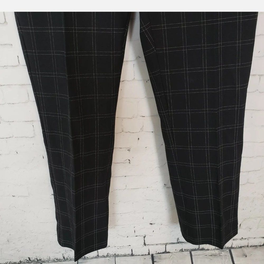 Christopher & Banks Pants 4p Black Plaid Shaped Fit Mid Rise Trouser Career New — image 3 of 8